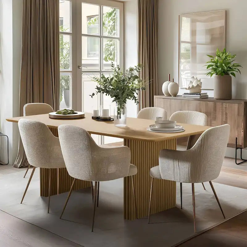 Solid Wood Rattan Table