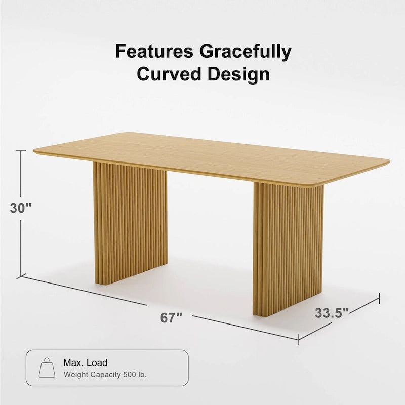 Solid Wood Rattan Table