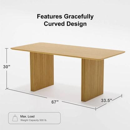 Solid Wood Rattan Table
