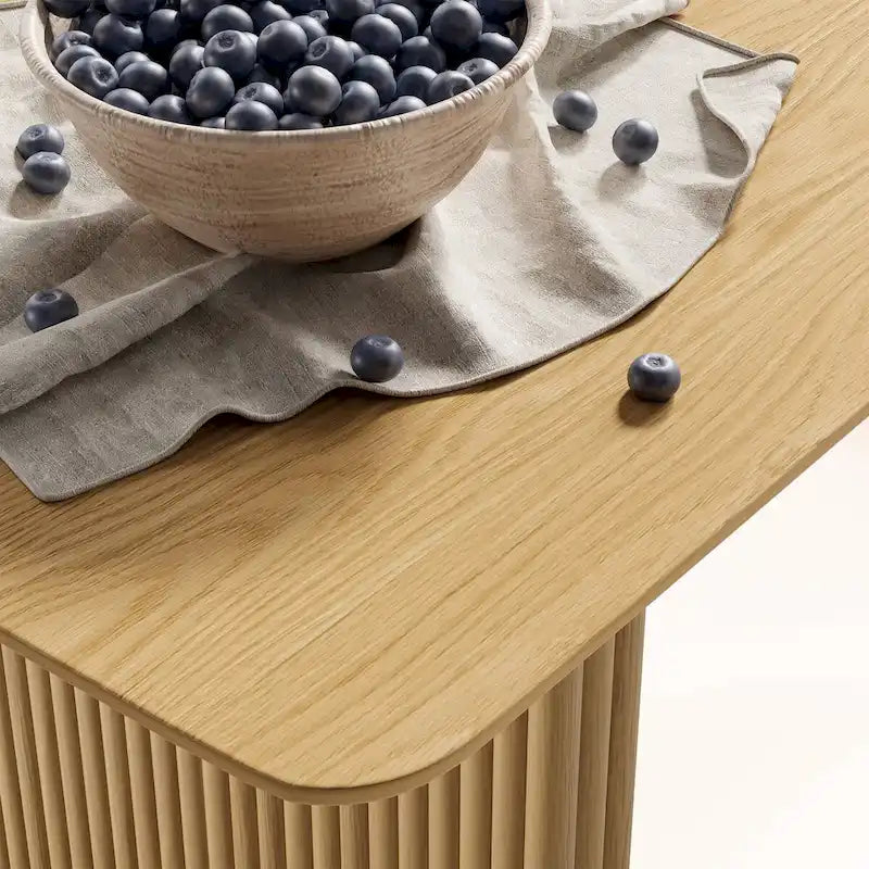 Solid Wood Rattan Table