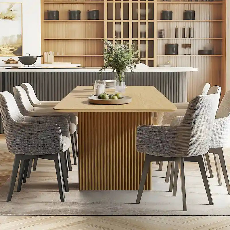 Solid Wood Rattan Table