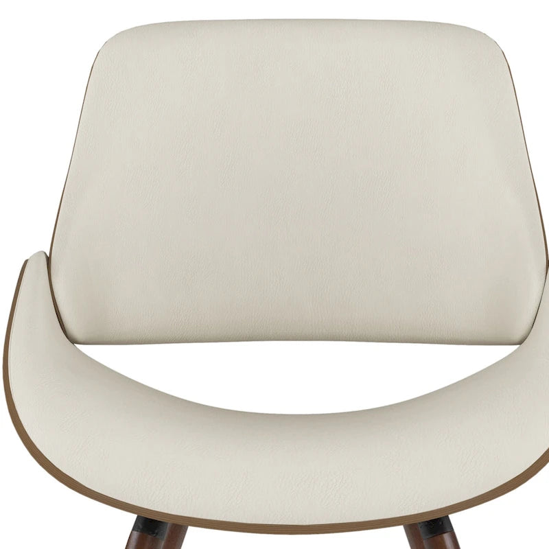 Mid-Century Modern Wood Fabric Chair Upholstered