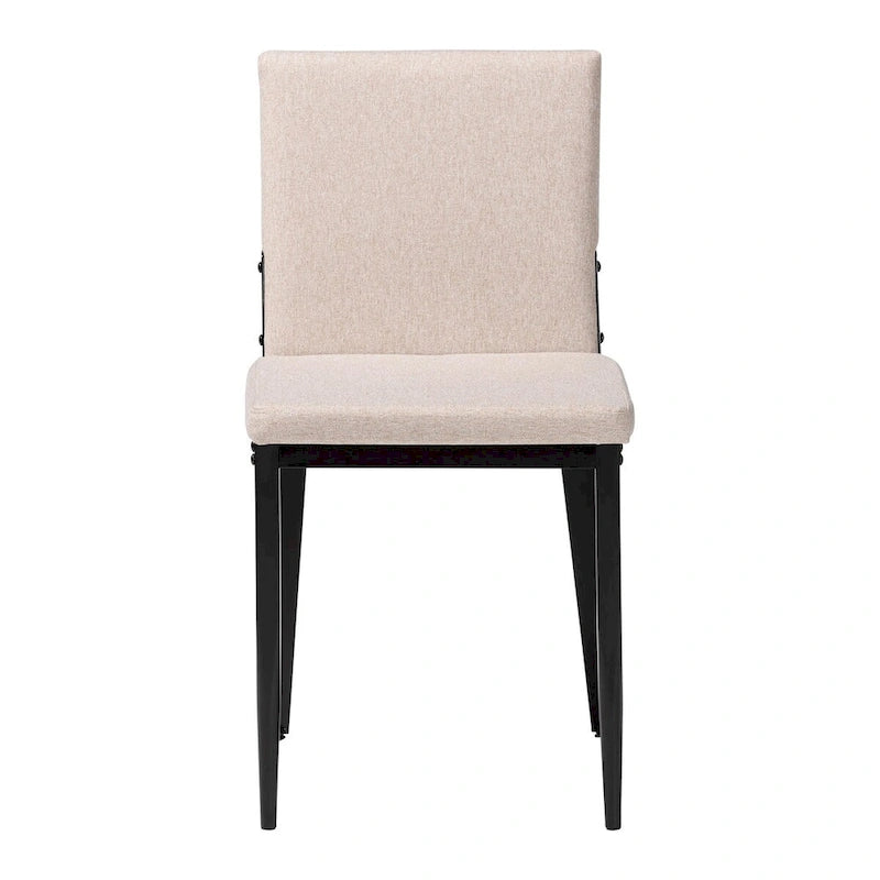 Modern Wood Metal Chair Upholstered