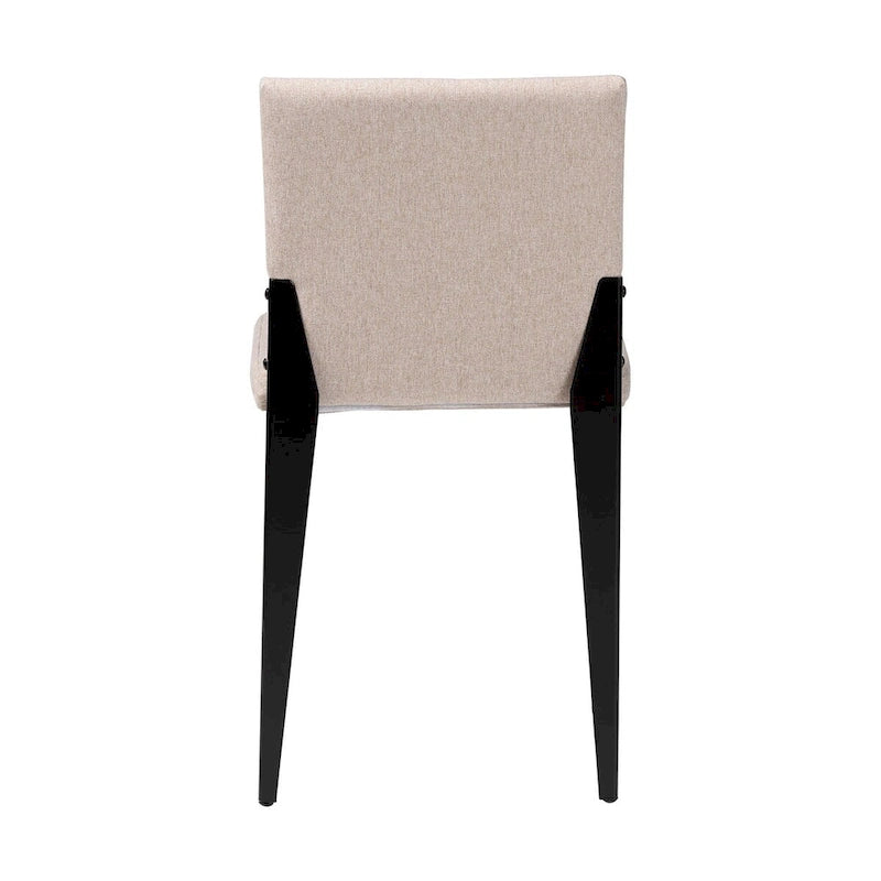 Modern Wood Metal Chair Upholstered