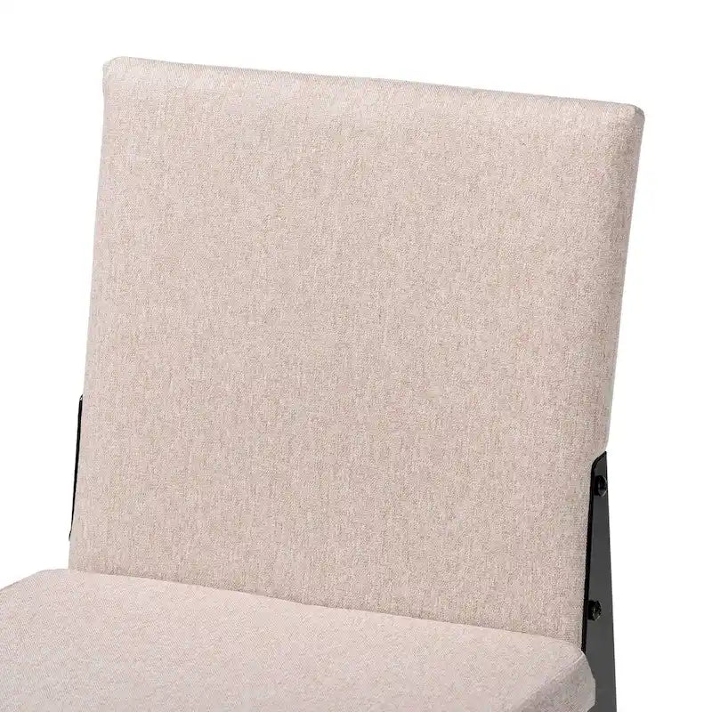 Modern Wood Metal Chair Upholstered