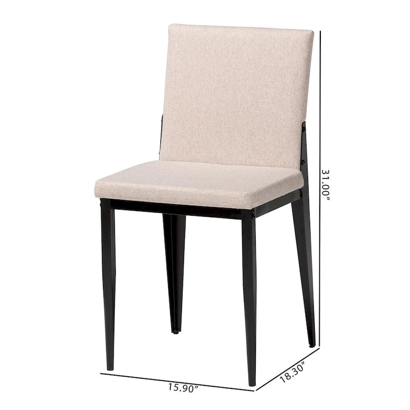 Modern Wood Metal Chair Upholstered