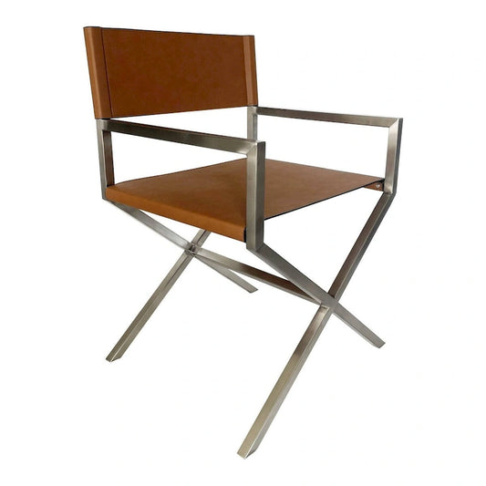 18 Inch Modern Metal Leather Chair