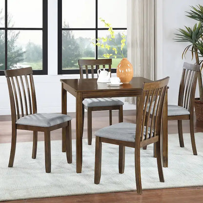 5-Piece Modern Solid Wood Linen Table Upholstered