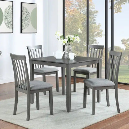 5-Piece Modern Solid Wood Linen Table Upholstered