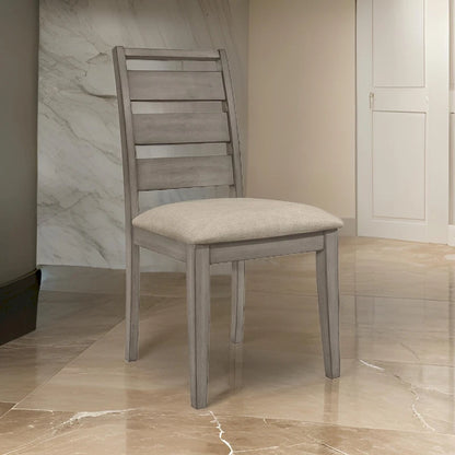 25 Inch Transitional Wood Fabric Chair Upholstered