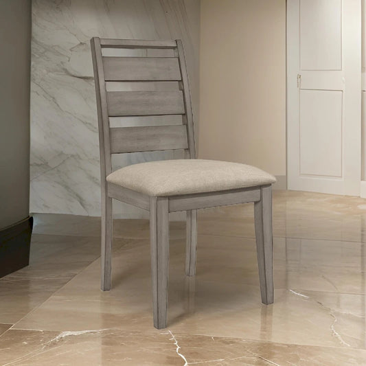 25 Inch Transitional Wood Fabric Chair Upholstered