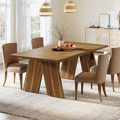 Contemporary Solid Wood Engineered Wood Table