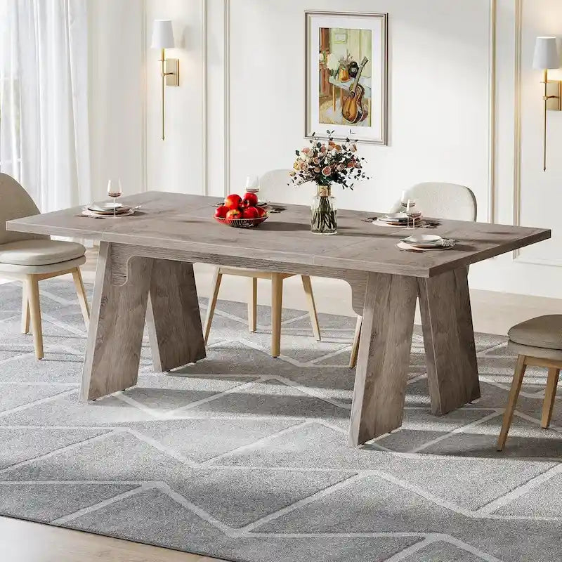 Contemporary Solid Wood Engineered Wood Table