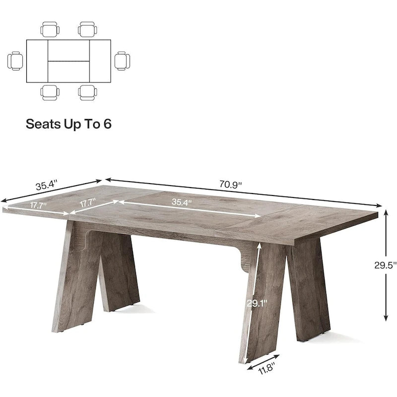Contemporary Solid Wood Engineered Wood Table