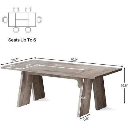 Contemporary Solid Wood Engineered Wood Table