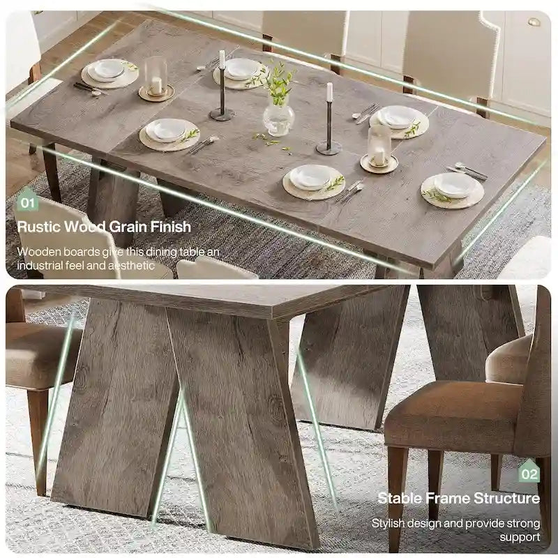 Contemporary Solid Wood Engineered Wood Table