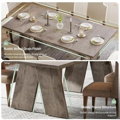 Contemporary Solid Wood Engineered Wood Table