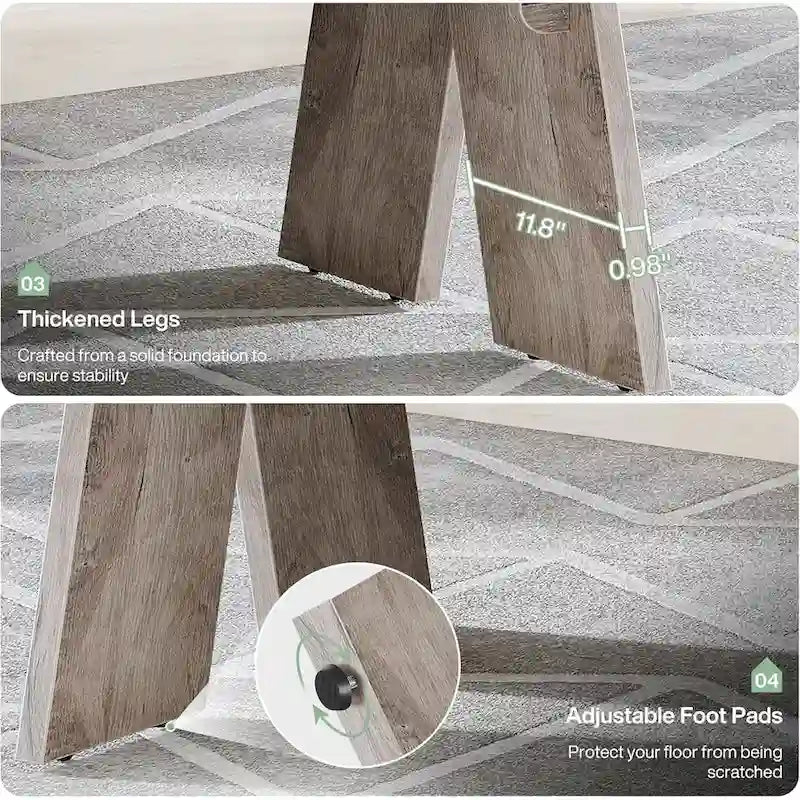 Contemporary Solid Wood Engineered Wood Table