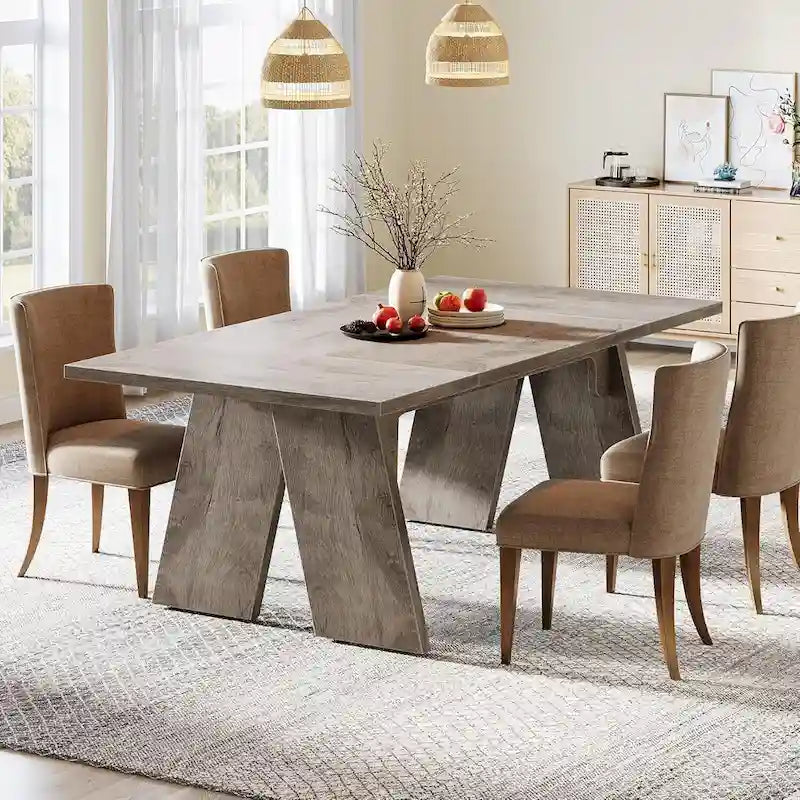 Contemporary Solid Wood Engineered Wood Table