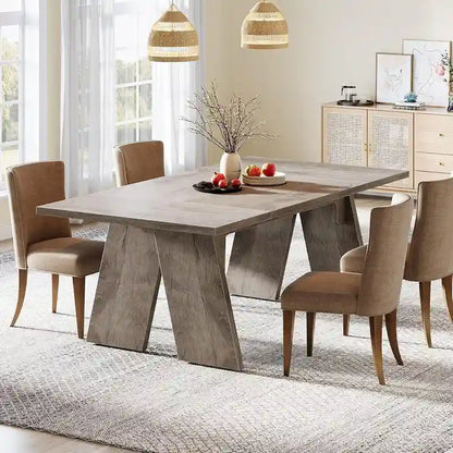 Contemporary Solid Wood Engineered Wood Table
