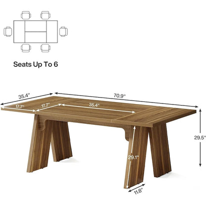 Contemporary Solid Wood Engineered Wood Table