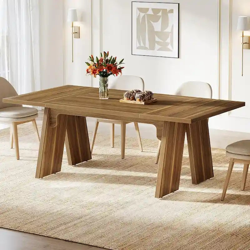 Contemporary Solid Wood Engineered Wood Table