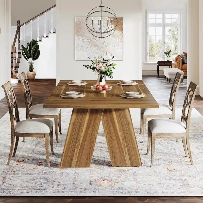 Contemporary Solid Wood Engineered Wood Table