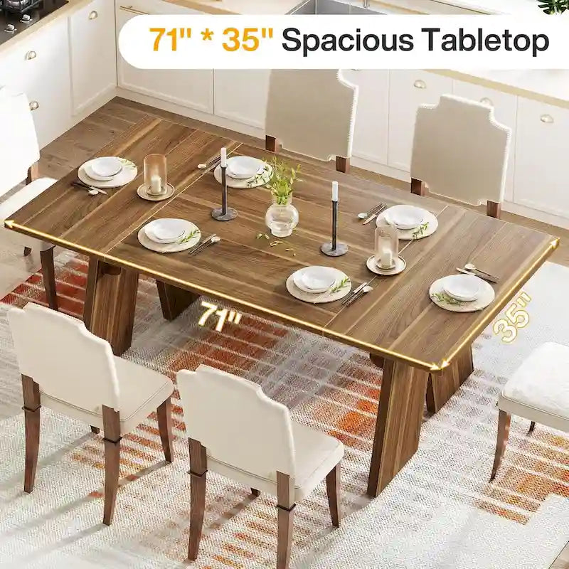 Contemporary Solid Wood Engineered Wood Table