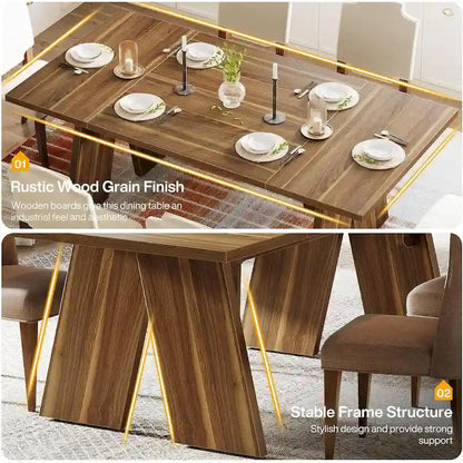 Contemporary Solid Wood Engineered Wood Table