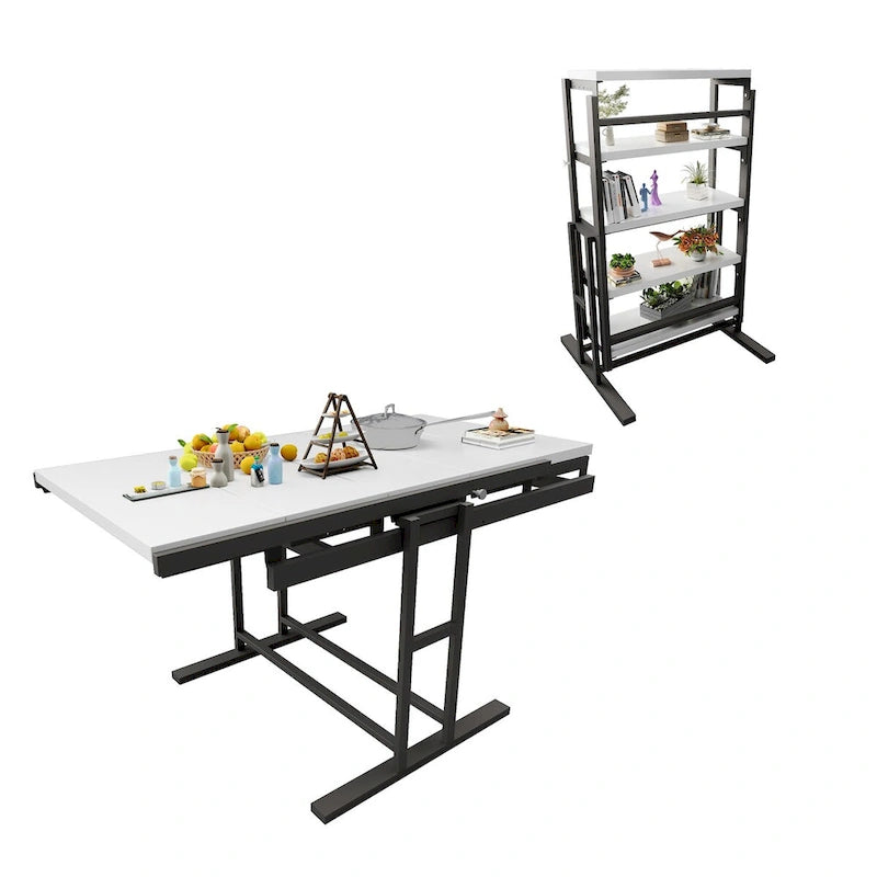 Contemporary Solid Wood Metal Table