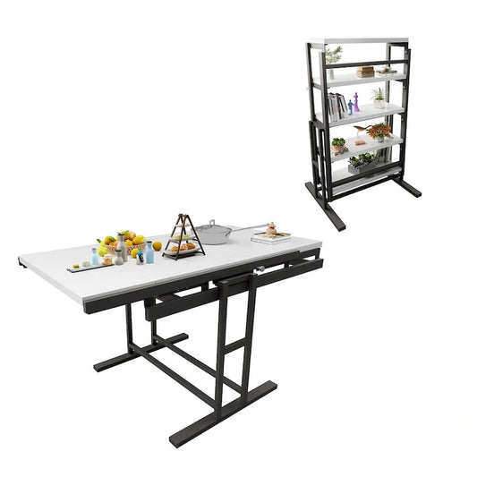 Contemporary Solid Wood Metal Table