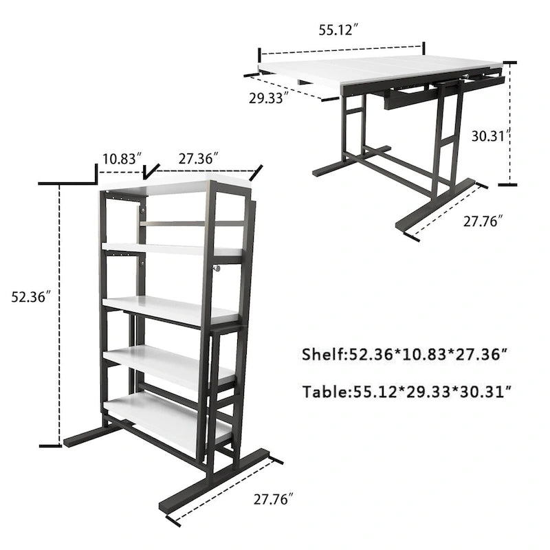 Contemporary Solid Wood Metal Table
