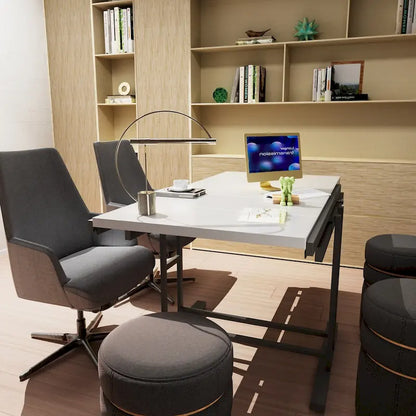 Contemporary Solid Wood Metal Table