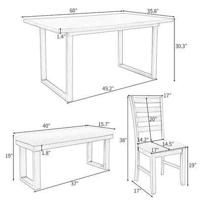 Full 2.3 Inch Contemporary Engineered Wood Table
