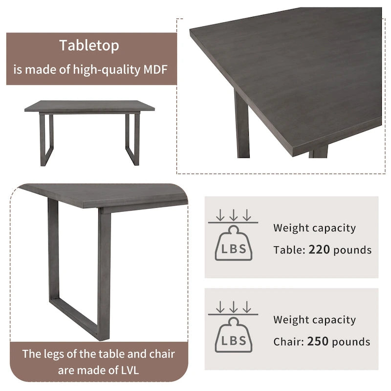 Full 2.3 Inch Contemporary Engineered Wood Table
