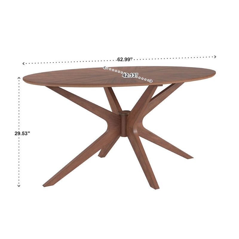 63 Inch Mid-Century Modern Wood Metal Table LED