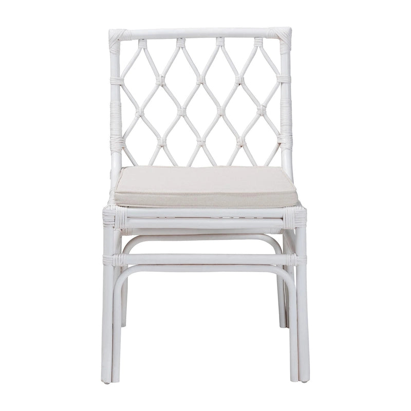 Rattan Fabric Chair Upholstered
