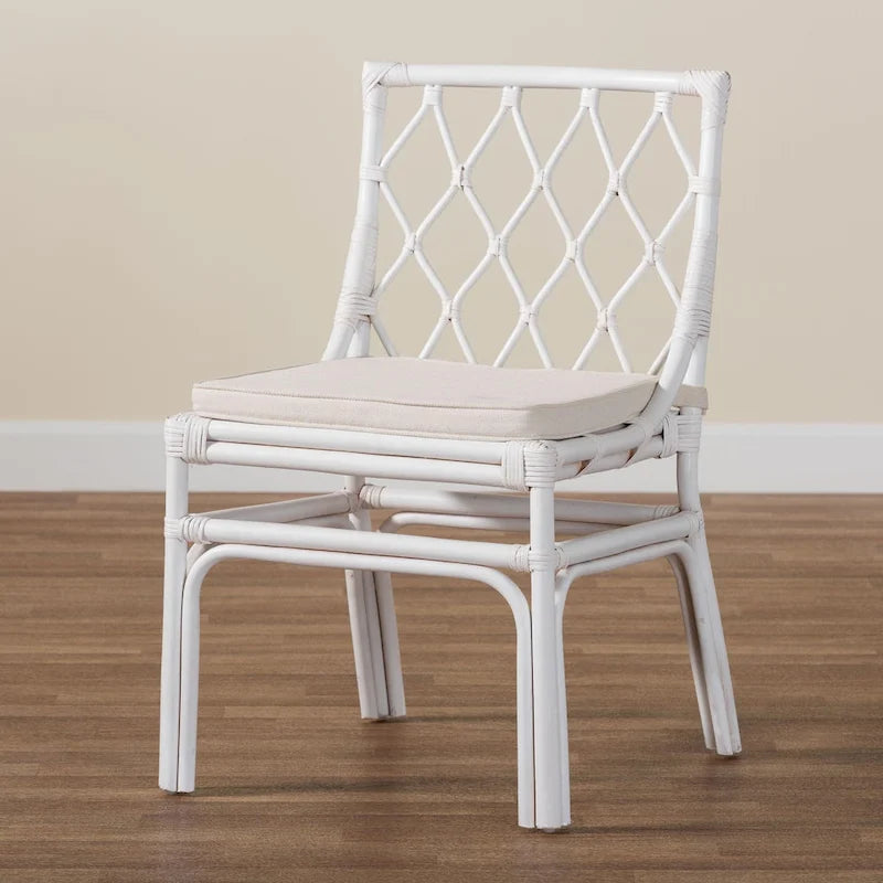 Rattan Fabric Chair Upholstered