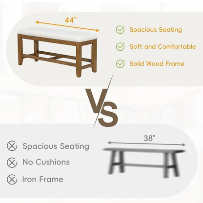 76 Inch Farmhouse Solid Wood Linen Table Extendable