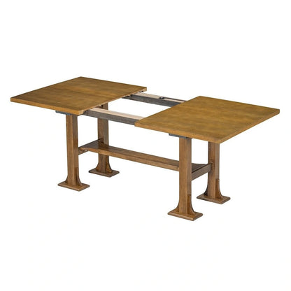 76 Inch Farmhouse Solid Wood Linen Table Extendable
