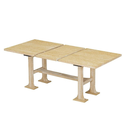 76 Inch Farmhouse Solid Wood Linen Table Extendable