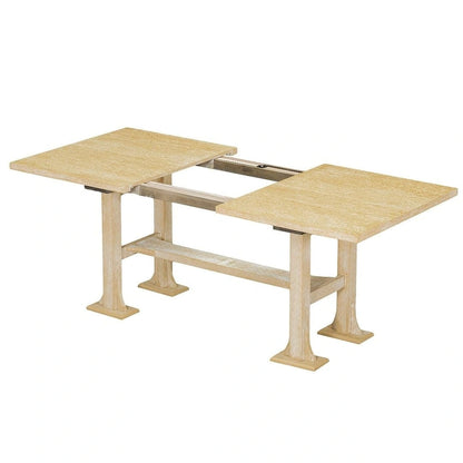 76 Inch Farmhouse Solid Wood Linen Table Extendable