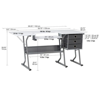 Wood Metal Table Adjustable