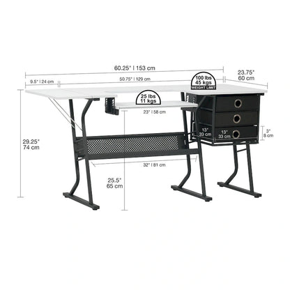 Wood Metal Table Adjustable