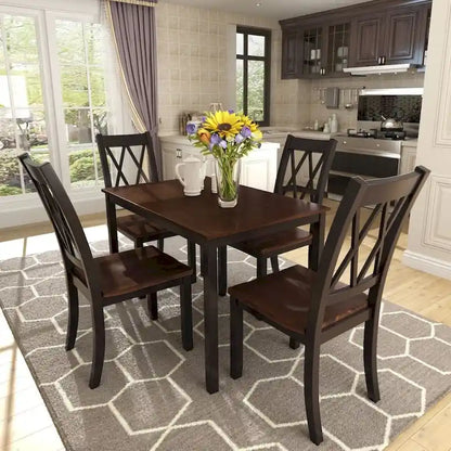 5-Piece Dining Table Set with Chairs, Home Kitchen Table Set