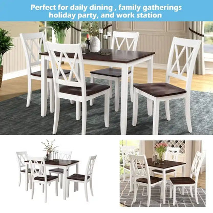 5-Piece Dining Table Set with Chairs, Home Kitchen Table Set