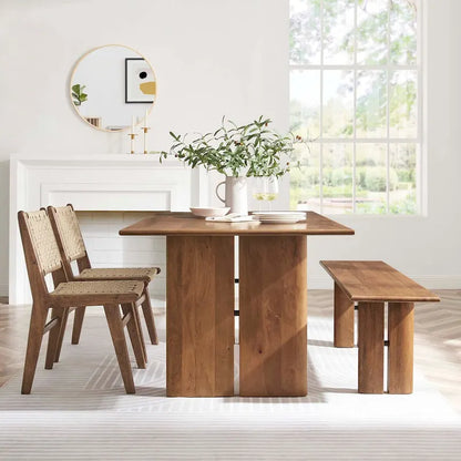 Amistad 72 Wood Dining Table and Bench Set