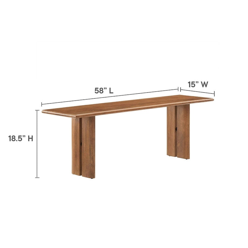 Amistad 72 Wood Dining Table and Bench Set