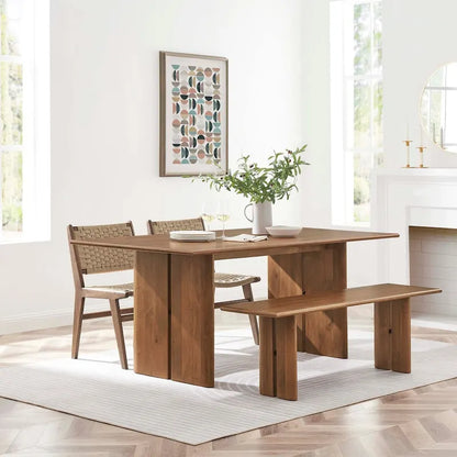 Amistad 72 Wood Dining Table and Bench Set