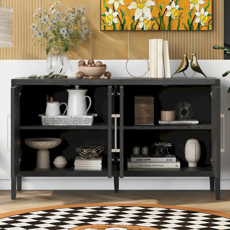 Modern Solid Wood Metal Cabinet Adjustable